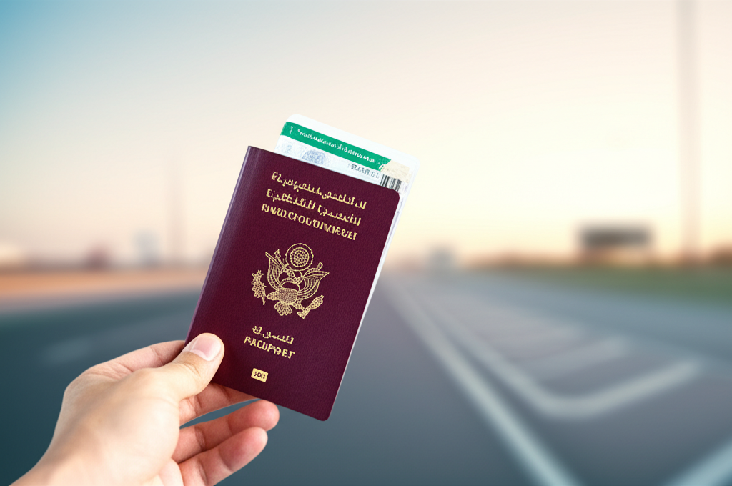 Create a high-quality, realistic image illustrating Effortless UAE Travel Ban Removal. Focus on visu