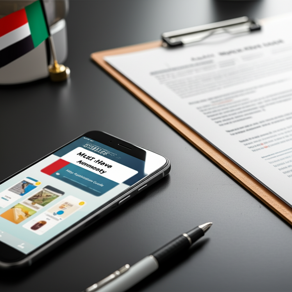 Create a high-quality, realistic image illustrating Must-Have UAE Amnesty: Easy Application Guide. F