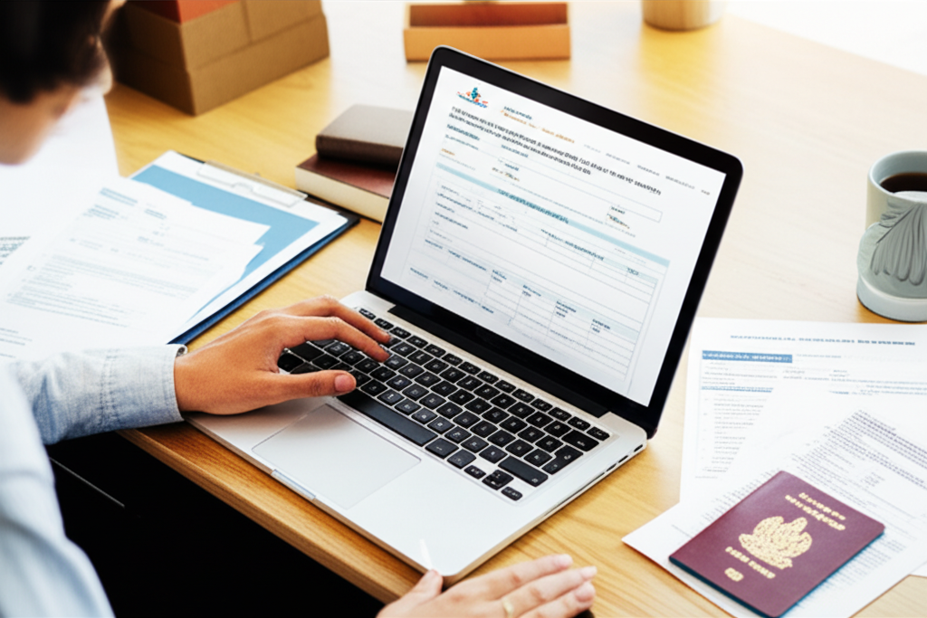 Create a high-quality, realistic image illustrating How To Change Visa Status In UAE: Effortless Gui