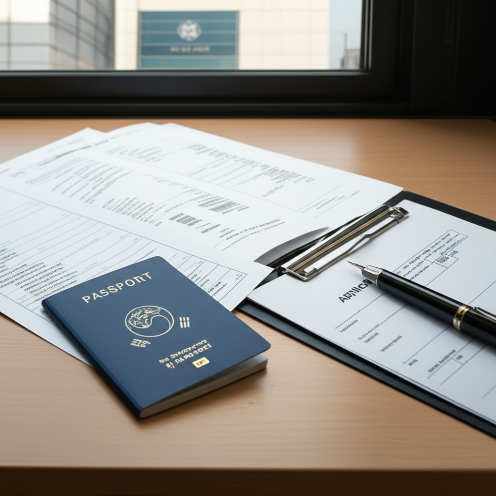 Create a high-quality, realistic image illustrating How To Apply Korean Visa Dubai: Essential Guide.