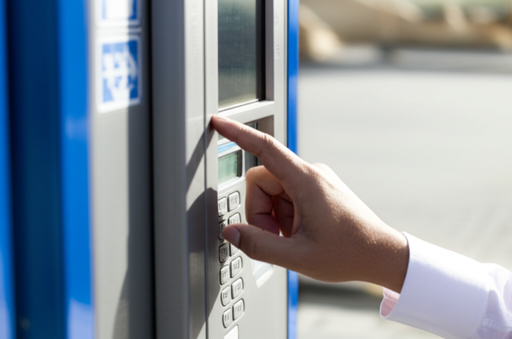 Create a high-quality, realistic image illustrating How To Pay Parking In Abu Dhabi: Effortless Guid