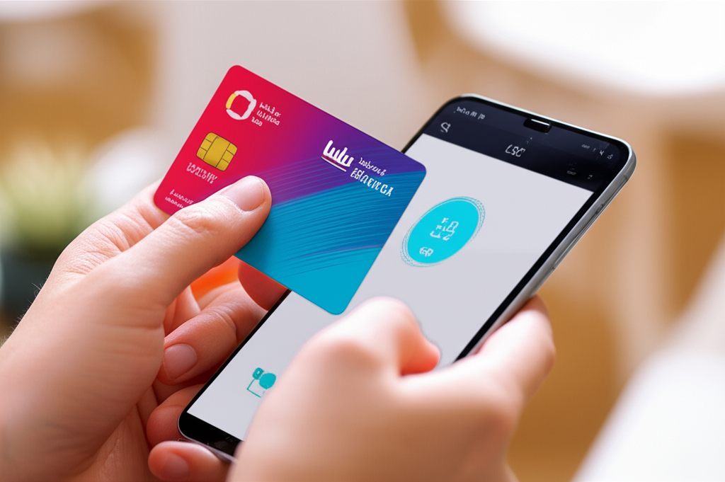 Create a high-quality, realistic image illustrating Lulu Salary Card Balance Check: Effortless UAE G