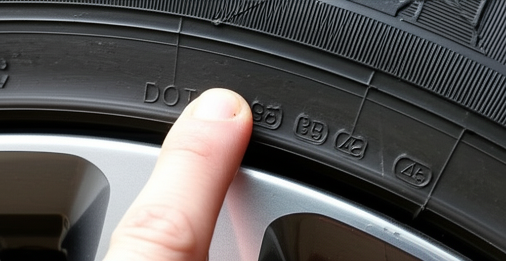 Create a high-quality, realistic image illustrating How to Check Tyre Expiry Date: Essential Guide.