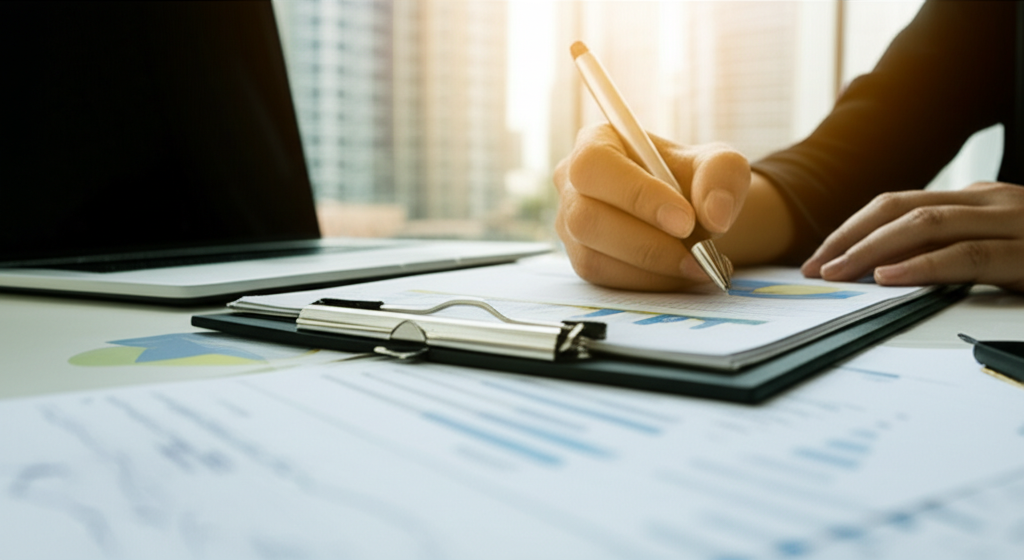 Create a high-quality, realistic image illustrating How to Renew Trade License in Dubai: Essential G