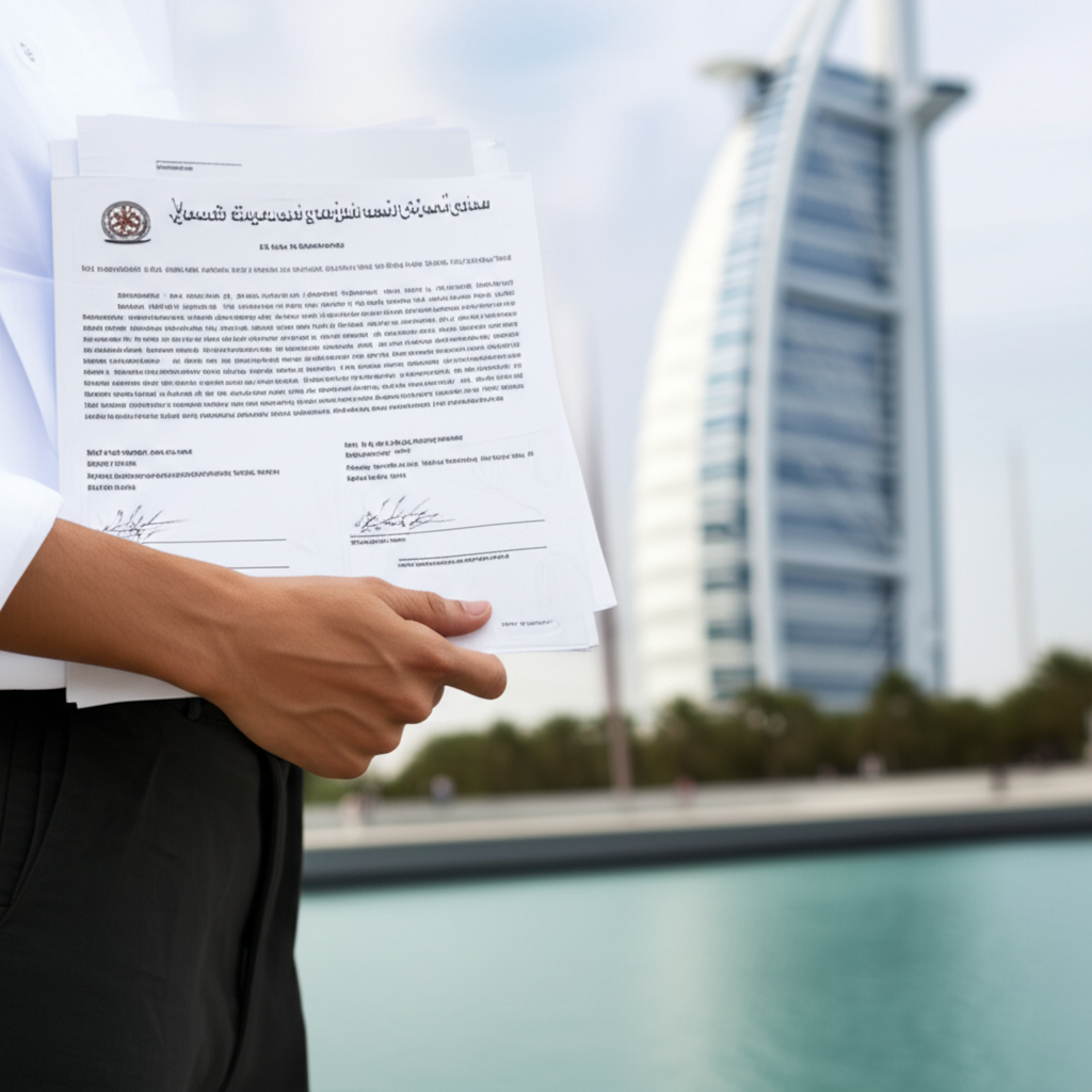Create a high-quality, realistic image illustrating How to Get Equivalency Certificate UAE: Essentia