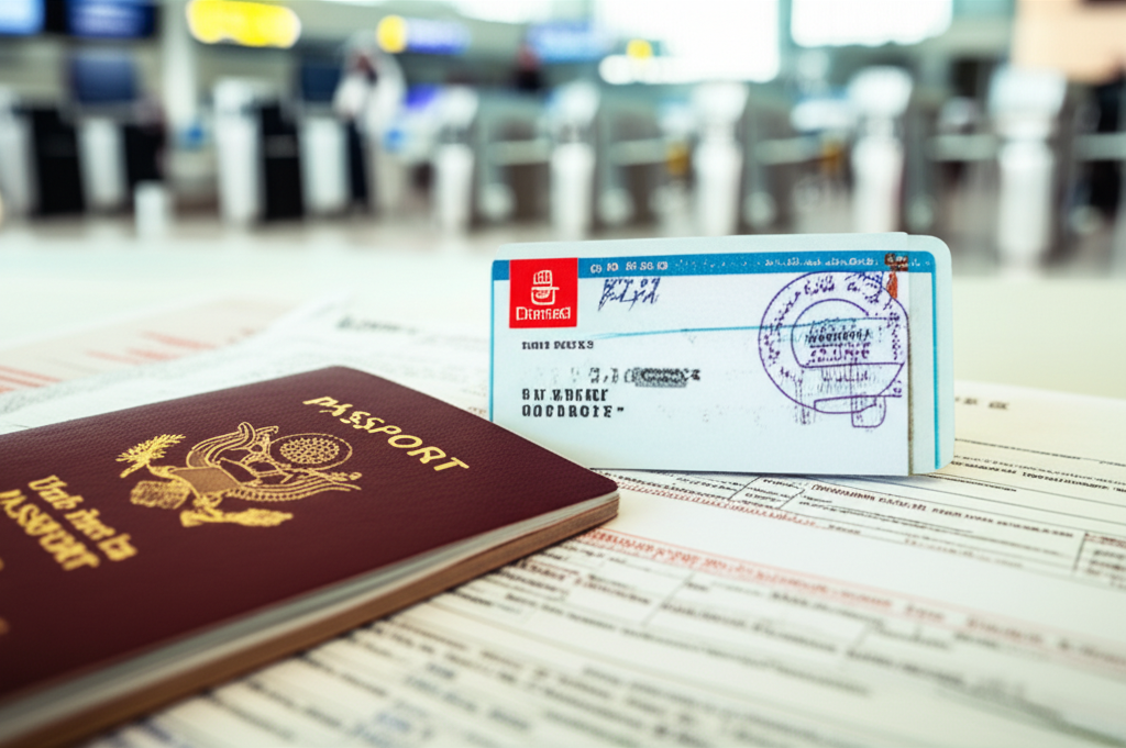 Generate a high-quality, relevant image prompt for an article about: Kuwait Visit Visa From Dubai: Y