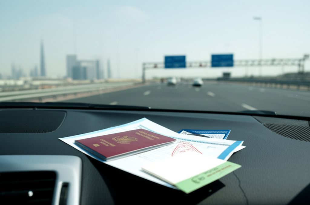 Generate a high-quality, relevant image prompt for an article about: Dubai to Kuwait by Road: Your U